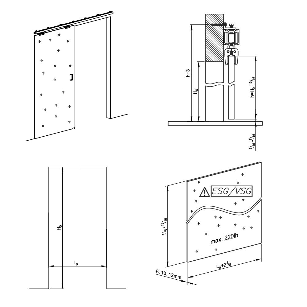 Drawing of our damper with soft close mechanism for SLID’UP 160, 170, 190
