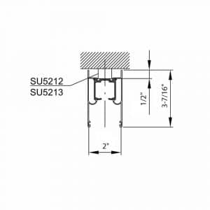 Drawing with dimensions of our Aluminum fascia cover for ceiling mounting for SLID’UP 160, 170