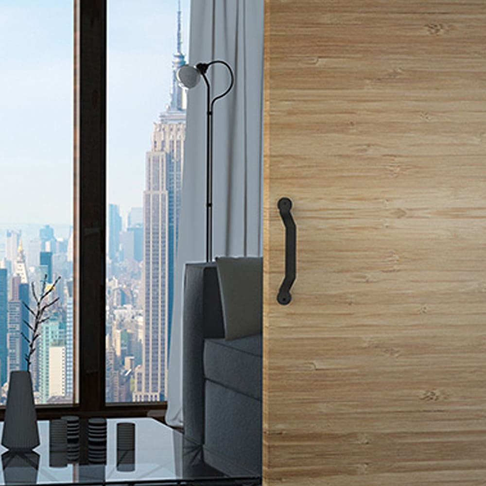 Ambiance image of our round flush pull handle - Extra thin - Chrome-plated metal