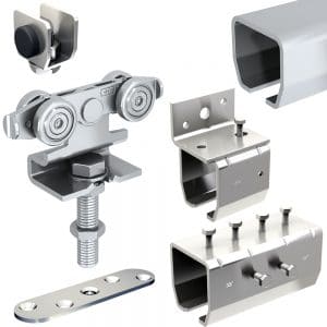 SLID'UP 2000 hardware kit with one track for one door up to 180 lbs (2 tracks)