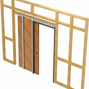 Mounting of our SLID'UP 2200 - Pocket door hardware kit with removable wooden frame