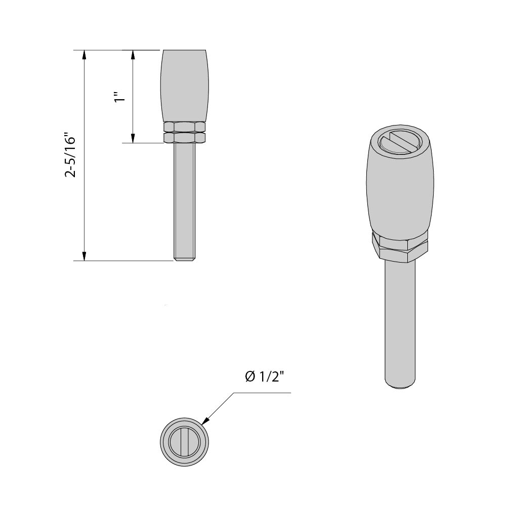 Drawing with dimensions of our nylon roller guide without plate for SLID'UP 2000