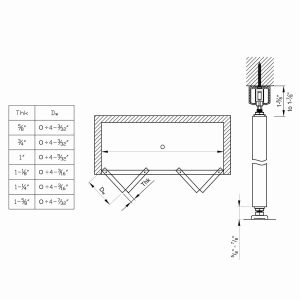 Drawing with dimensions of our SLID'UP 140 complete kit for 4 folding doors