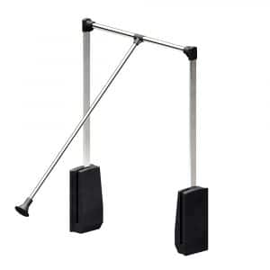 Pull-out adjustable wardrobe lift - Chromeplated steel and black housing