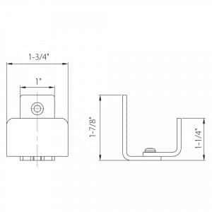 Drawing with dimensions of our adjustable bottom guide for SLID'UP 240
