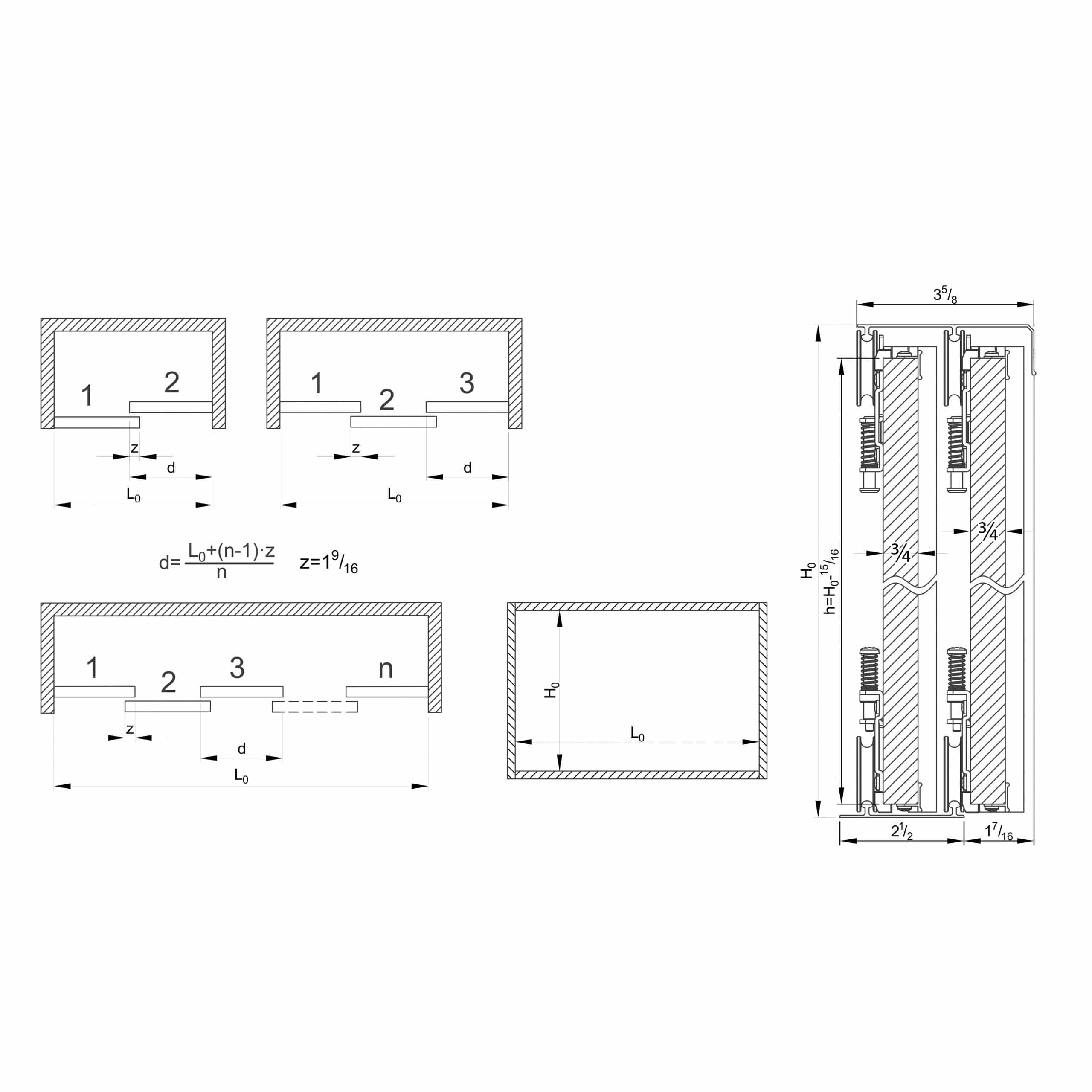 Drawing with dimensions of our SLID'UP 230